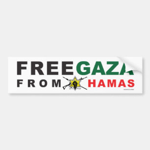 "Free Gaza From Hamas" Bumper Sticker (White)
