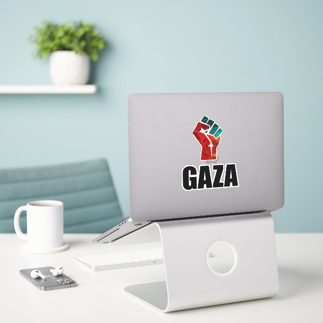 Free Gaza Palestine (Laptop On Desk)