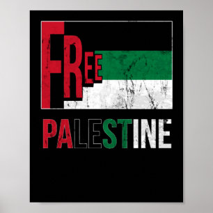 Free Gaza Palestine Flag Arabic Poster