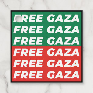 Free Gaza - Palestine Flag Colours Favour Tags