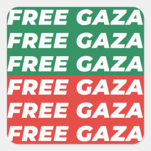 Free Gaza - Palestine Flag Colours Square Sticker