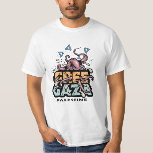 Free Gaza Palestine - Octopus Illustration T-Shirt