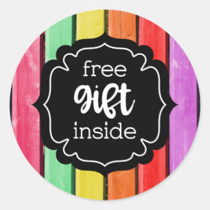 Free gift inside label stickers