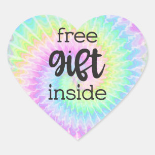 Free gift inside tie dye label stickers