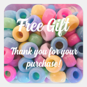 Free Gift Stickers for Customers - Pastel Beads