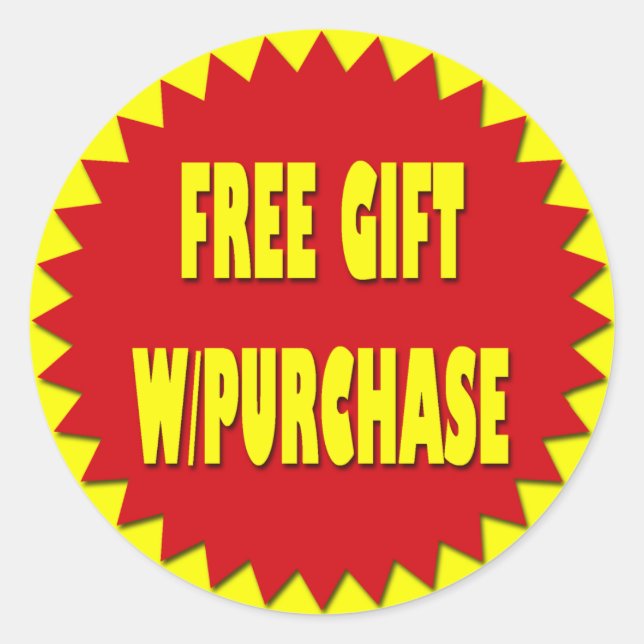 FREE GIFT WITH PURCHASE RETAIL SALES LABEL (Front)
