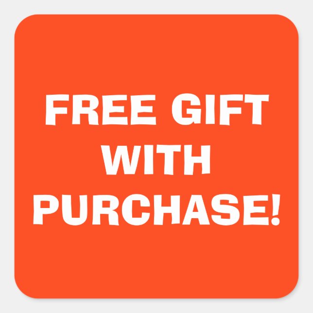 Free Gift With Purchase Sticker (Front)