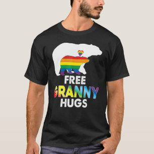 Free Granny Hugs Rainbow Bear Lgbt Pride Gay Lesbi T-Shirt