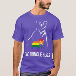 Free Guncle Hugs Gay Pride LGBT Rainbow Men Gay Un T-Shirt