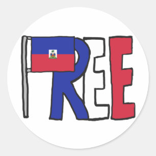Free Haiti Classic Round Sticker