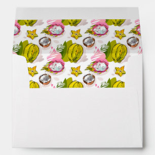 Free Hand Textured Fruit Pattern Envelope