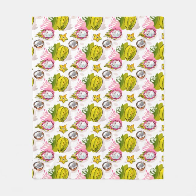 Free Hand Textured Fruit Pattern Fleece Blanket (Front)