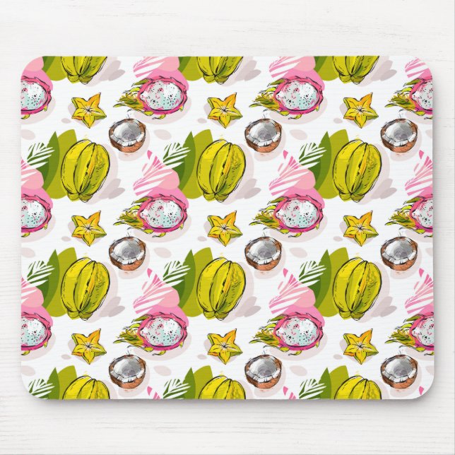 Free Hand Textured Fruit Pattern Mouse Mat (Front)