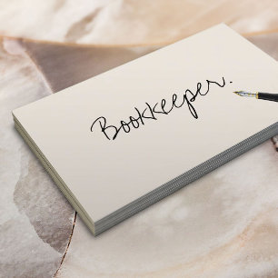 Free Handwriting Script Bookkeeper Business Card