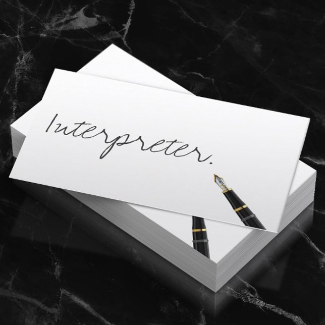Free Handwriting Script Interpreter Business Card (Creator Uploaded)
