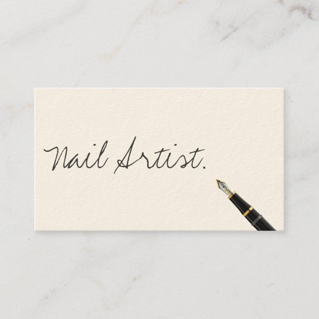 Free Handwriting Script Nail Art Business Card (Front)