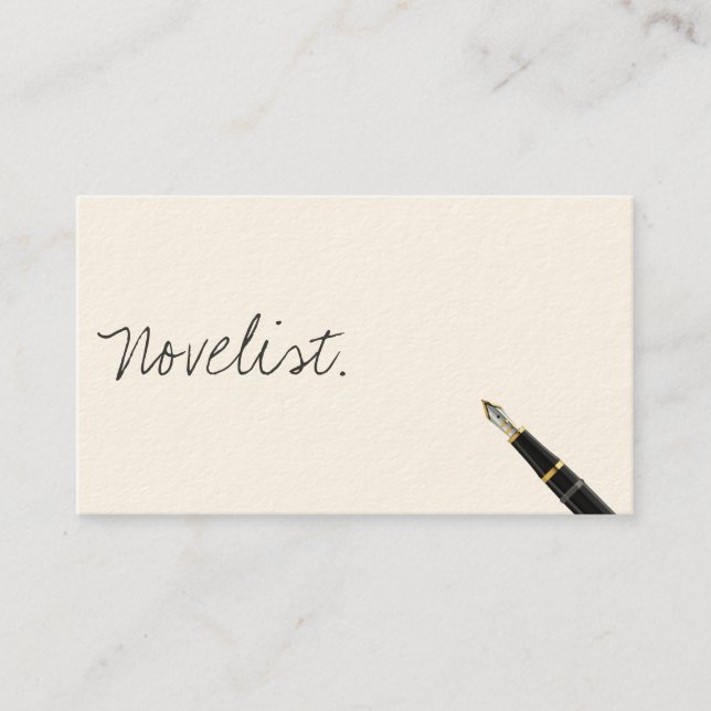 Free Handwriting Script Novelist Business Card (Front)