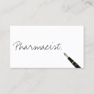 Free Handwriting Script Pharmacist Business Card