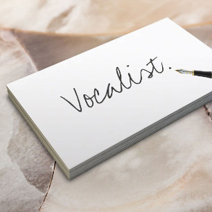 Free Handwriting Script Vocalist Business Card