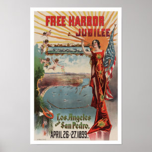Free Harbour Jubilee, 1899. Vintage Advertising Poster