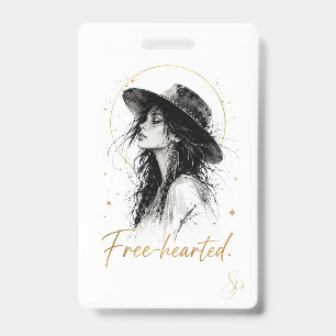 Free-hearted. Special Edition Badge Boho Art ID Badge