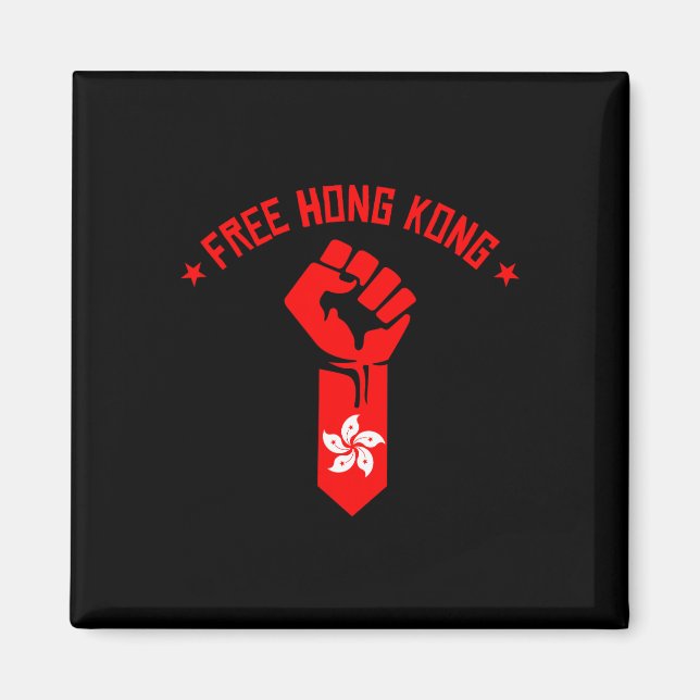 Free Hong Kong - Resist Fist With Hong Kong Flag  Magnet (Front)