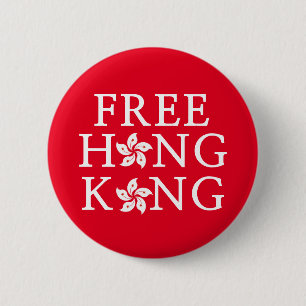 Free Hong Kong with Orchid Flower 6 Cm Round Badge
