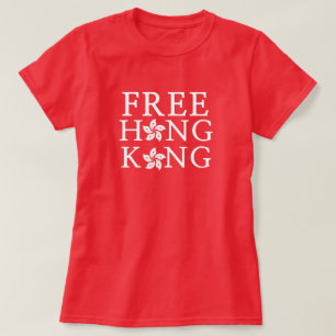 Free Hong Kong  with Orchid Flower T-Shirt