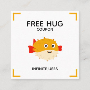 Free hug coupon with Puffy the pufferfish