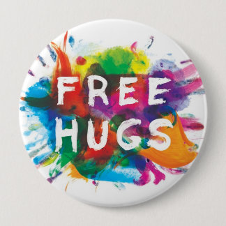FREE HUGS! 10 CM ROUND BADGE