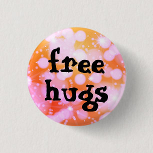 free hugs 3 cm round badge