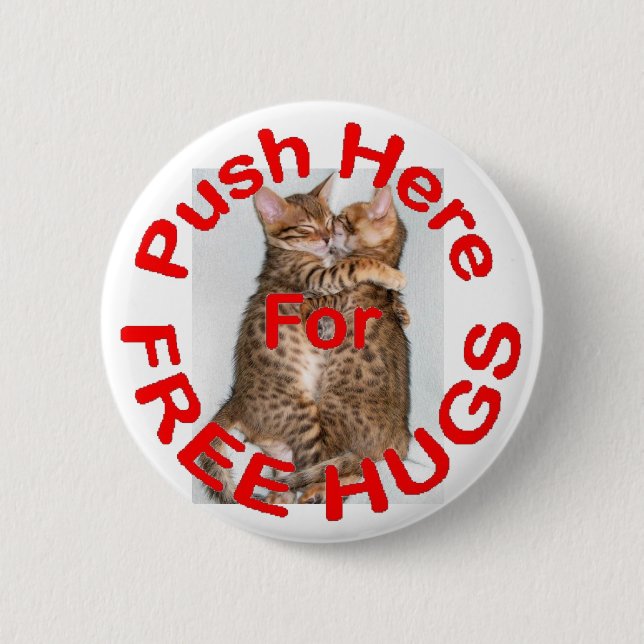 Free Hugs 6 Cm Round Badge (Front)