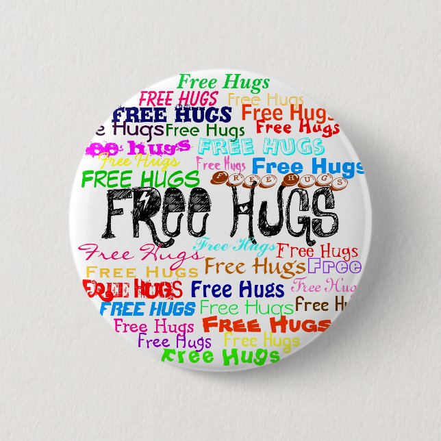 Free Hugs 6 Cm Round Badge (Front)