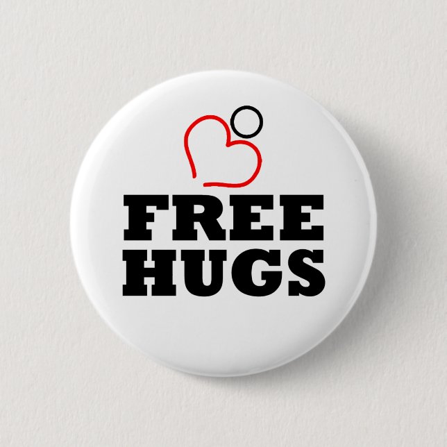 Free Hugs 6 Cm Round Badge (Front)