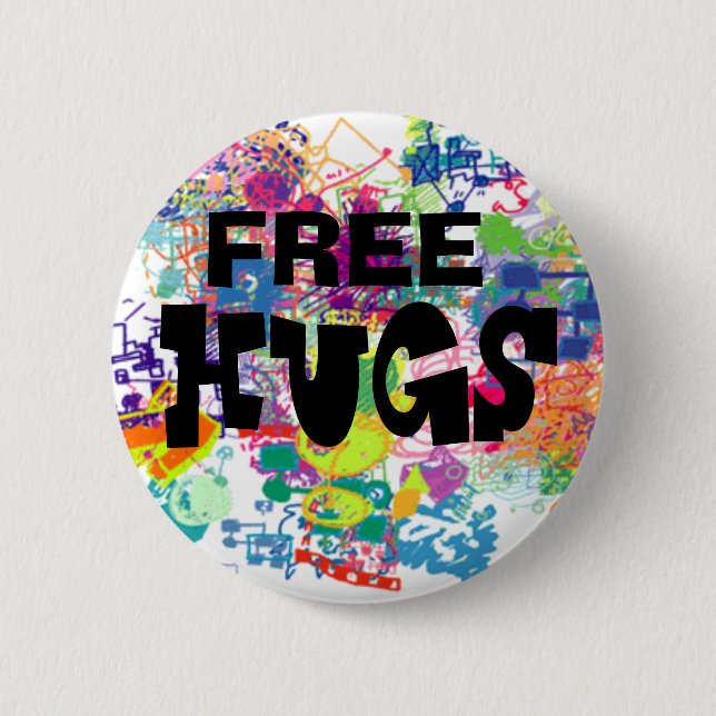 Free Hugs 6 Cm Round Badge (Front)