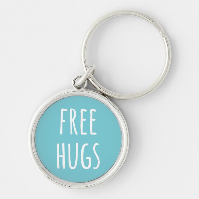 Free Hugs Button Keychain (Front)