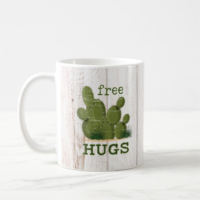 Free Hugs Cactus Coffee Mug (Left)