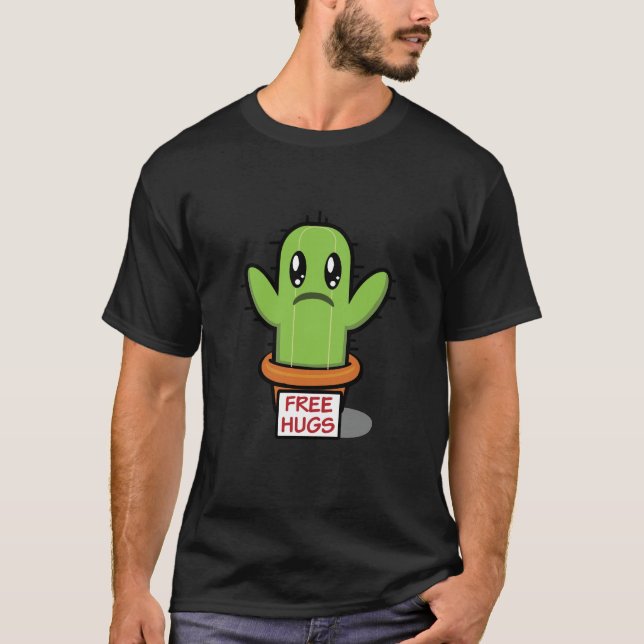 Free Hugs - Cactus Funny Humour  T-Shirt (Front)