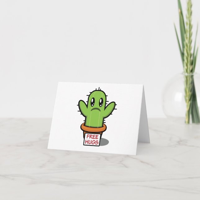 Free Hugs - Cactus Humour Funny PERSONALIZED Card (Front)