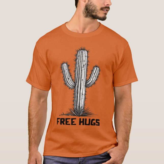 Free Hugs Cactus T-Shirt (Front)