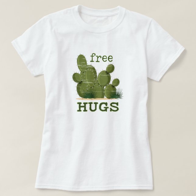 Free Hugs Cactus T-Shirt (Design Front)
