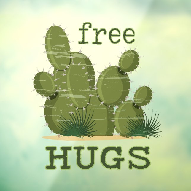 Free Hugs Cactus Window Cling (Sheet 3)