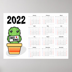 Free hugs Calendar 2022 Poster - Sunday start