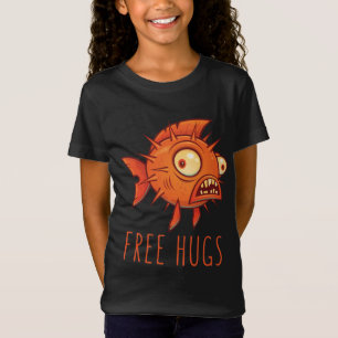 Free Hugs Cartoon Blowfish T-Shirt