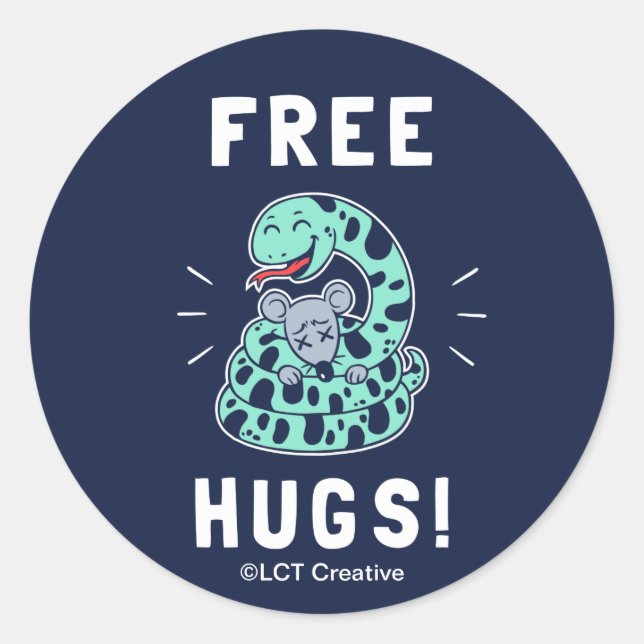 Free Hugs Classic Round Sticker (Front)