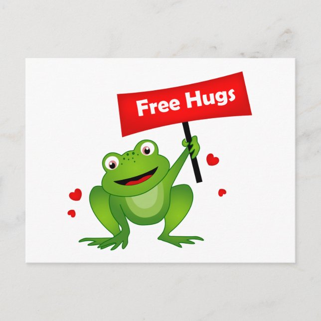 free hugs cute frog postcard (Front)