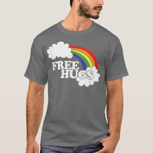 Free Hugs Cute Retro Rainbow Hugger T 80s 860 T-Shirt