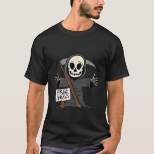 Free Hugs Grim Reaper Funny Pun Scary Halloween Co T-Shirt