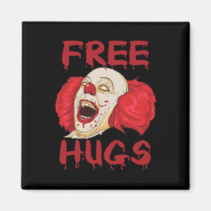 Free Hugs Halloween Evil Killer Scary Clown Horror Magnet