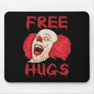 Free Hugs Halloween Evil Killer Scary Clown Horror Mouse Mat